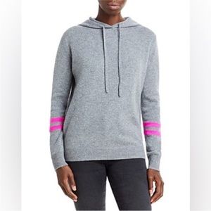 Aqua Cashmere Athletic Stripe Hoodie